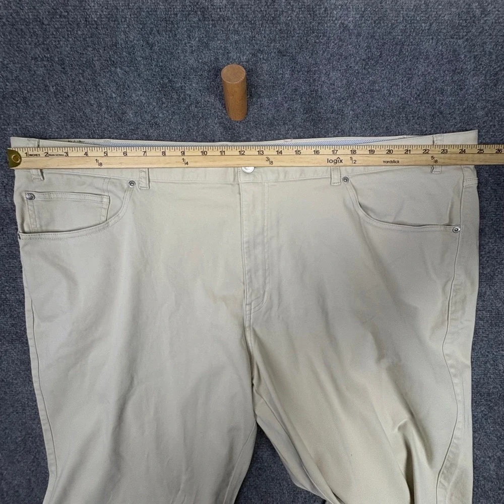 Peter Millar Pants Mens 50 Beige Sateen 5-Pocket Straight Leg Casual Trousers